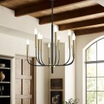 Regency Black And Gold Metal Chandelier - 5 Light 10 Light - 10 Light