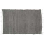 Dhurrie Twill Charcoal Mat - Bedside Mat - 75 X 120 Cm