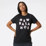 New Balance Women's Relentless Heather Ss Print - Black white - Large