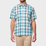 Jeep Mens Yarn Dye Ss Check Shirt Multi Blue - Multi Blue 5XL