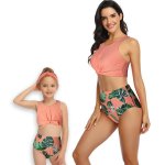 Matching Mom Or Daughter Peach Jungle Crop Two-piece Bikini - XL