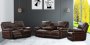 Gof Furniture Poltrona Bonded Leather Recliner Sofa Set Brown