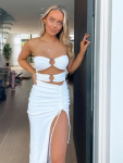 White Strapless Ring Dress - Large