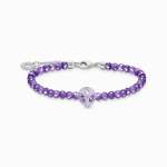 Bracelet With Imitation Amethyst Bead Silver