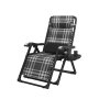 Heavy Duty Folding Chair With Massage Roller & Side Tray - Black White