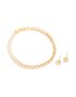 Goldair Gold Plated Cubic Zirconia Circle Tennis Bracelet & Earrings Set