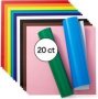 Flat Pack Permanent Vinyl - Rainbow 30.5 X 30.5CM 20 Sheets - Compatible With Maker/explore