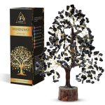 Fashionzaadi Black Tourmaline Gemstone Tree - Crystal Tree Of Life - Crystals And Stones Home Office Decor - Good Luck Gifts For