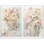 Tear Resistant Deco Print Vintage Flower Vase