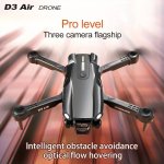Quadcopter Drone With Triple Cameras LED Lights & Obstacle Avoidance - One-key Takeoff & Landing Anti-interference Technology In