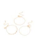 Goldair Gold Heart & Station Chain Bracelets 3-PACK