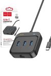 Hoco HB35 4 In 1 Usb-c Type-c To USB2.0X3+RJ45 100M Ethernet Adapter