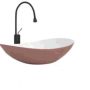 Counter Top Ceramic Basin / Table Top - Zahara - Matt Red &white