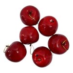 Plastic Apples Decoration Set 6 Piece Red