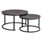 Everfurn Indus Nesting Coffee Table Ash Grey Extra Large 2 Piece Modern Style