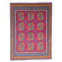 Beautiful Red Green Elephant Feet Red Afghan Area Rug/carpet - 198 X 143 Cm