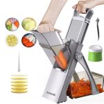 Jonscook ALL-IN-1 Upgraded Safe Mandoline Slicer For Kitchen With Handheld Spiralizer Food Chopper With Container Thickness Adju
