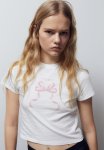 Printed T-Shirt - Cream Bow