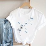 1PC Dragonfly Dandelion Cute Patches Personalized Letter Trend Washable Iron On Heat Transfers For T Shirts Diy Clothing T-Shirt