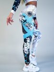 Letter Printing Slimming Running Training Yoga Leggings High Stretch Seamless Tummy Control Sports Tight Pants Women's Activewea