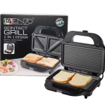 Enzo ITA-50035 2-IN-1 Breakfast Sandwich Panini Waffle Electric Grill Non-stick Coated Bread Maker Household Smokeless Stainless