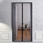 1 Set Magnetic Screen Door Door Screen Magnetic Closure Heavy Duty Retractable Mesh Screen Door With Magnets Pet Friendly Anti-m