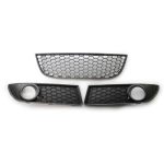 1 Pair Car Front Bumper Lower Fog Light Vent Grille Grill Cover Case Compatible With Vw Polo-gti 2006 2009 MK4 9N3 Abs 3 Pcs