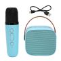 MINI Karaoke Machine Set Support Bluetooth Aux USB Memory Card Speaker Blue