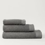 Barcelona Textured Cotton Towel Collection Charcoal - Bath Sheet 90X160CM