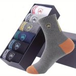 5 Pairs Of Men's Trendy Color Block Crew Socks Breathable Comfy Casual Unisex Socks For Men's Outdoor Wearing All Seasons Wearin