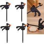 2 4PCS F-bar Clamp 2 4PCS Woodworking F Clamp 10.16CM Bar F Clamps Clip Wood Carpenter Tool Grip Quick Ratchet Release Squeeze W