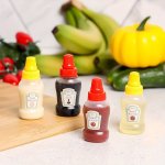 4PCS MINI Sauce Bottles For Salad Dressing Ketchup Honey & Soy Sauce - Bpa-free Plastic Condiment Dispensers For Kitchen & Resta