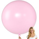 Kalor 36 Inch Giant Pastel Pink Balloons 6 Pack Large Round Pastel Pink Latex Balloons For Anniversary Birthday Christmas Weddin