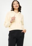 Jacqueline De Yong Stine Long Sleeve Short Hood Pullover Knit - Cream