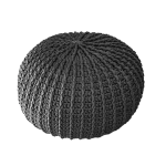 Charcoal Round Floor Pouf