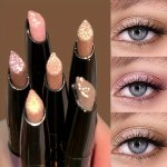 Waterproof Pearly Glitter Eyeshadow Stick Sparkling Brightening Eyeshadow And Eyeliner Easy Forming Makeup Suitable For Beginner