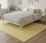 Bedroom Vinyl Rug With Yellow Polka Dots