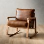 Arabella Leather Rocking Chair Oak