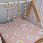 Changing Mat Cover Minimalistic Dusty Pink And Biege Daisy Set