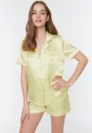 Satin Pajamas Set - Yellow