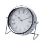 Desk Clock Roman Num Silver 16CM