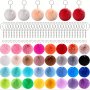 80/40pcs Keychain Plush Ball Pendant Set With Faux Fur Ball Keychain Winter Series Pompom Pendants For Diy Jewelry Making Supplies As A Holiday Gift