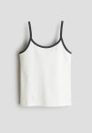 Cotton Jersey Strappy Top - White