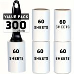 Extra-sticky Lint Roller For Pet Hair Removal: 60 Sheets roll Ideal For Dog & Cat Owners Perfect For Clothes & Furniture Cleanin