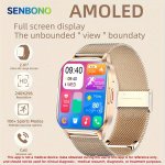 Senbono Smartwatch For Women Gift 2.01-INCH Full Touch Amoled Screen Smartwatch With Wireless Call Activity Tracker Exercise Mod