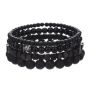 Vintage Lava Rock & Wooden Bracelet - Natural Stone Energy Wristband