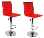 Smte Chrome Base Pu Leather Bar Stools Red With Keychain