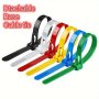 20PCS Releasable Nylon Cable Ties Random Colors Reusable Black And White Plastic Buckles Fixed