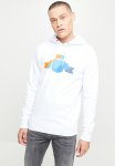 Cotton Fleece Chest Print Hoodie - White