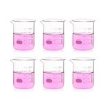 Labvida 6PCS 600ML Upgrated Thick Glass Beakers Griffin Low Form Beaker Set With Double Scale 3.3 Boro LVA030